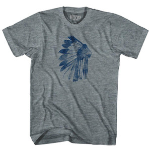 Native America Indian First Nation Headress And Feathers Youth Tri-Blend T-Shirt by Ultras