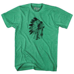 Native America Indian First Nation Headress And Feathers Adult Tri-Blend T-Shirt by Ultras