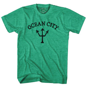 Maine Ocean City Trident Adult Tri-Blend T-Shirt by Life on the Strand