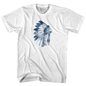 Native America Indian First Nation Headress And Feathers Adult Cotton T-Shirt by Ultras