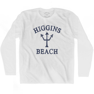 Maine Higgins Beach Trident Adult Cotton Long Sleeve T-Shirt by Life on the Strand Maine Higgins Beach Trident Adult Cotton Long Sleeve T-Shirt by Life on the Strand