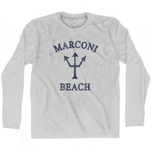 Massachusetts Marconi Beach Trident Adult Cotton Long Sleeve T-Shirt by Life on the Strand Massachusetts Marconi Beach Trident Adult Cotton Long Sleeve T-Shirt by Life on the Strand