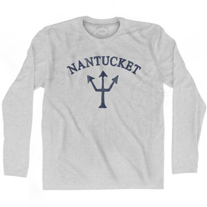 Massachusetts Nantucket Trident Adult Cotton Long Sleeve T-Shirt by Life on the Strand Massachusetts Nantucket Trident Adult Cotton Long Sleeve T-Shirt by Life on the Strand