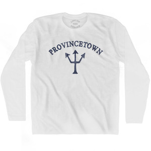 Massachusetts Provincetown Trident Adult Cotton Long Sleeve T-Shirt by Life on the Strand