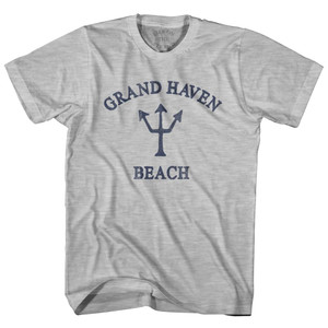 Michigan Grand Haven Beach Trident Adult Cotton T-Shirt by Life on the Strand