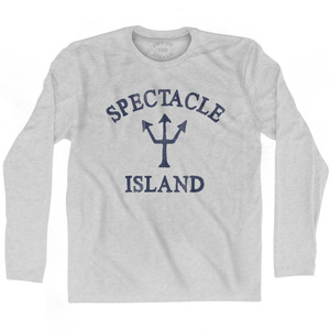 Massachusetts Spectacle Island Trident Adult Cotton Long Sleeve T-Shirt by Life on the Strand Massachusetts Spectacle Island Trident Adult Cotton Long Sleeve T-Shirt by Life on the Strand
