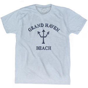 Michigan Grand Haven Beach Trident Adult Tri-Blend T-Shirt by Life on the Strand