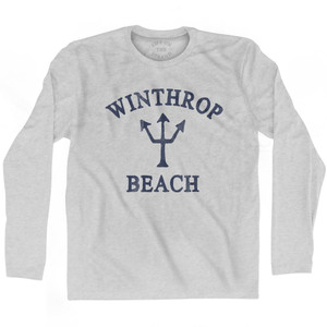 Massachusetts Winthrop Beach Trident Adult Cotton Long Sleeve T-Shirt by Life on the Strand Massachusetts Winthrop Beach Trident Adult Cotton Long Sleeve T-Shirt by Life on the Strand