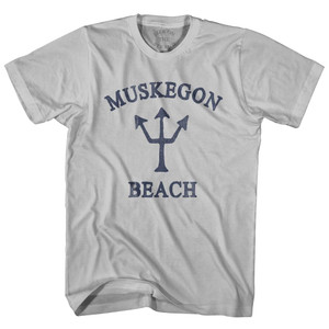Michigan Muskegon Beach Trident Adult Cotton T-Shirt by Life on the Strand