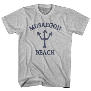 Michigan Muskegon Beach Trident Adult Cotton T-Shirt by Life on the Strand Michigan Muskegon Beach Trident Adult Cotton T-Shirt by Life on the Strand