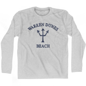 Michigan Warren Dunes Beach Trident Adult Cotton Long Sleeve T-Shirt by Life on the Strand