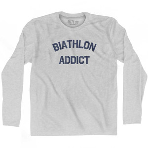 Biathlon Addict Adult Cotton Long Sleeve T-shirt - Grey Heather Biathlon Addict Adult Cotton Long Sleeve T-shirt - Grey Heather
