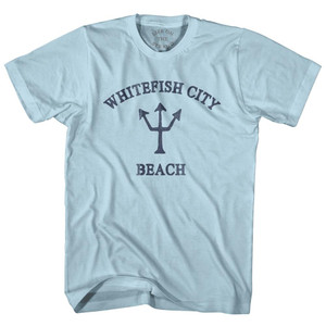 Montana Whitefish City Beach Trident Adult Cotton T-Shirt by Ultras Montana Whitefish City Beach Trident Adult Cotton T-Shirt by Ultras