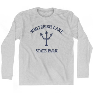 Montana Whitefish Lake State Park Trident Adult Cotton Long Sleeve T-Shirt by Ultras Montana Whitefish Lake State Park Trident Adult Cotton Long Sleeve T-Shirt by Ultras