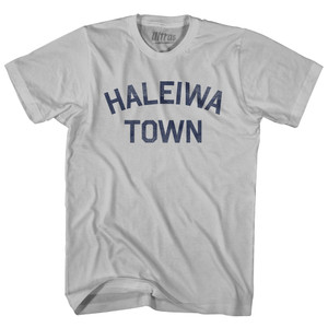Haleiwa Town Adult Cotton T-shirt - Cool Grey