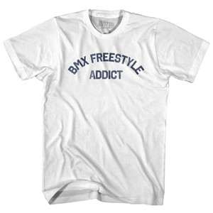 BMX Freestyle Addict Adult Cotton T-shirt-White