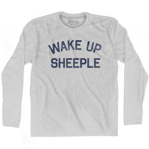 Wake Up Sheeple Adult Cotton Long Sleeve T-Shirt by Ultras