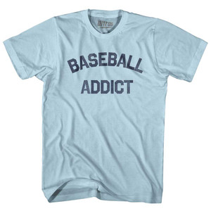 Baseball Addict Adult Cotton T-shirt - Light Blue