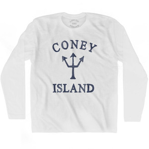New York Coney Island Trident Adult Cotton Long Sleeve T-Shirt by Ultras New York Coney Island Trident Adult Cotton Long Sleeve T-Shirt by Ultras