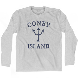 New York Coney Island Trident Adult Cotton Long Sleeve T-Shirt by Ultras New York Coney Island Trident Adult Cotton Long Sleeve T-Shirt by Ultras