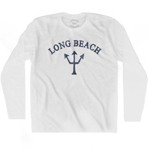 New York Long Beach Trident Adult Cotton Long Sleeve T-Shirt by Ultras New York Long Beach Trident Adult Cotton Long Sleeve T-Shirt by Ultras