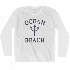 New York Ocean Beach Trident Adult Cotton Long Sleeve T-Shirt by Ultras