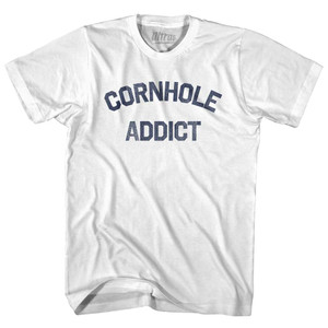 Cornhole Addict Adult Cotton T-shirt - White