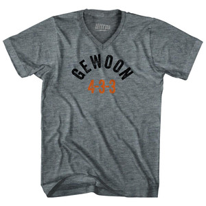 Holland Netherlands Gewoon 4-3-3 SoccerAdult Tri-Blend V-neck Womens Junior Cut T-shirt by Ultras Holland Netherlands Gewoon 4-3-3 SoccerAdult Tri-Blend V-neck Womens Junior Cut T-shirt by Ultras