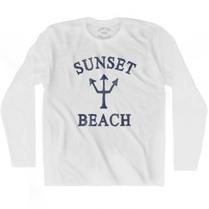 Sunset Beach Trident Adult Cotton Long Sleeve T-shirt by Ultras Sunset Beach Trident Adult Cotton Long Sleeve T-shirt by Ultras