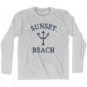 Sunset Beach Trident Adult Cotton Long Sleeve T-shirt by Ultras Sunset Beach Trident Adult Cotton Long Sleeve T-shirt by Ultras