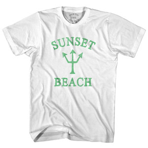 Sunset Beach Emerald Art Trident Adult Cotton T-shirt by Ultras Sunset Beach Emerald Art Trident Adult Cotton T-shirt by Ultras