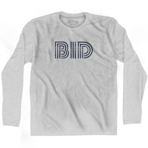 Block Island Airport BID Adult Cotton Long Sleeve T-shirt - Grey Heather