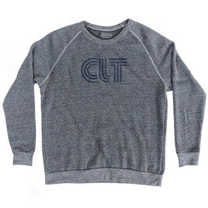 Charlotte CLT Airport Adult Tri-Blend Sweatshirt - Athletic Grey