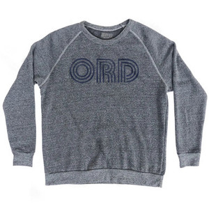 Chicago O'Hare ORD Airport Adult Tri-Blend Sweatshirt - Athletic Grey Chicago O'Hare ORD Airport Adult Tri-Blend Sweatshirt - Athletic Grey