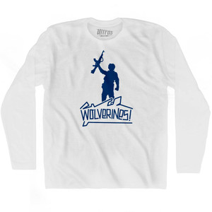 Red Dawn Wolverines Graffiti Adult Cotton Long Sleeve T-shirt by Ultras