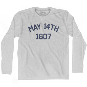May 14th 1607 Jamestown Settlement Adult Cotton Long Sleeve T-shirt by Ultras