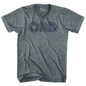 Chicago O'Hare ORD Airport Adult Tri-Blend V-neck T-shirt - Athletic Grey Chicago O'Hare ORD Airport Adult Tri-Blend V-neck T-shirt - Athletic Grey