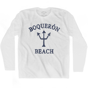 Puerto Rico Boqueron Beach Trident Adult Cotton Long Sleeve T-Shirt by Ultras