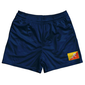 Bhutan Country Heritage Flag Rugby Shorts Made In USA by Ultras