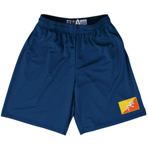 Bhutan Country Heritage Flag Lacrosse Shorts Made In USA by Ultras