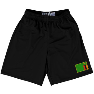 Zambia Country Heritage Flag Lacrosse Shorts Made In USA by Ultras