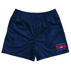 Cambodia Country Heritage Flag Rugby Shorts Made In USA by Ultras