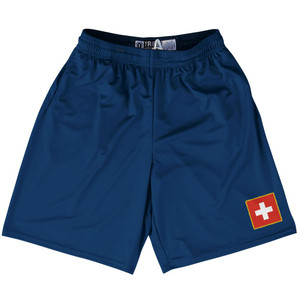 Switzerland Country Heritage Flag Lacrosse Shorts Made In USA by Ultras Switzerland Country Heritage Flag Lacrosse Shorts Made In USA by Ultras