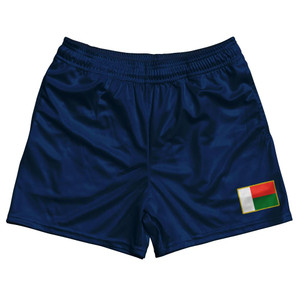 Madagascar Country Heritage Flag Rugby Shorts Made In USA by Ultras