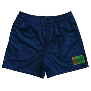 Turkmenistan Country Heritage Flag Rugby Shorts Made In USA by Ultras