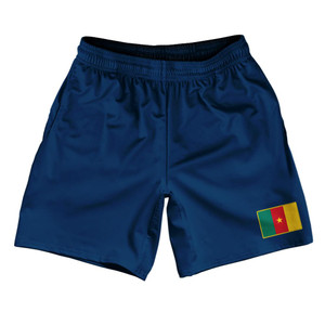 Cameroon Country Heritage Flag Athletic Running Fitness Exercise Shorts 7" Inseam Made In USA Shorts by Ultras