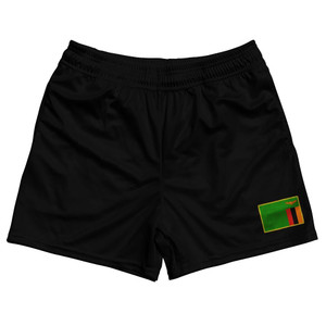 Zambia Country Heritage Flag Rugby Shorts Made In USA by Ultras