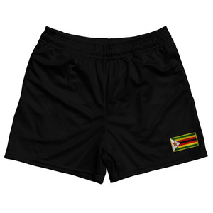 Zimbabwe Country Heritage Flag Rugby Shorts Made In USA by Ultras