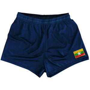 Myanmar Country Heritage Flag Womens & Girls Sport Shorts End Made In USA by Ultras