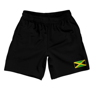 Jamaica Country Heritage Flag Athletic Running Fitness Exercise Shorts 7" Inseam Made In USA Shorts by Ultras Jamaica Country Heritage Flag Athletic Running Fitness Exercise Shorts 7" Inseam Made In USA Shorts by Ultras